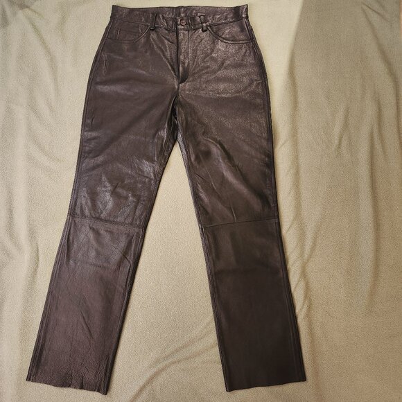 Kenneth Cole Reaction Black Leather Pants